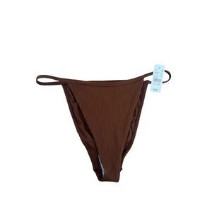 LA Hearts Pac Sun Ribbed High Cut Brown Bikini Swim Bottom Size‎ Large NWT